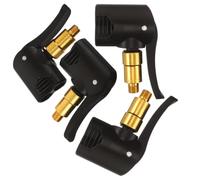 4pcs Bike Pump Replacement Head Valve Connector 5/6-32 Black | Dual Head Quick Connect Adaptor, Plastic Build, One Handed Install, for Bike Valve and French Valve