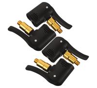 4pcs Bike Valve Head Connector Adapter, Dual Head 5/6-32 Black | French Valve and Car Valve Use, Plastic Quick Connect Design, One Handed Setup, Airtight Inflating