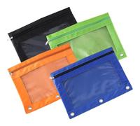 4pcs Binder Pencil Pouches Oxford Cloth Three-Hole Pouch for Files