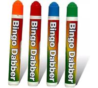 4pcs Bingo Dabbers Markers Mixed Colours Pens for Bingo Dabbers Multi colors Mess Free Bingo Pens for Game Nights Christmas Halloween, Family Fun Indoor