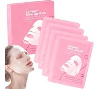 4PCS Bio Collagen Face Mask- Bio Collagen Glow up Mask, Korean Face Mask, Intense Hydration, Reduce Fine Lines & Wrinkles,Overnight Skincare Collagen Mask, Deep Hydration, Glass Skin Glow (4PCS)