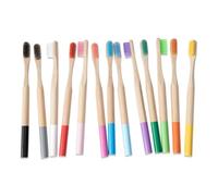4pcs Biodegradable Bamboo Toothbrush for Adults, Ergonomic Yellow Grip | Soft Bristles, Travel and Home Use, Keeps Teeth Clean, Kraft Paper Packaging, Family Friendly