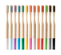 4pcs Biodegradable Bamboo Toothbrush for Travel and Home Use Yellow | Ergonomic Grip, Anti Slip Handling, Comfortable Brushing, Kraft Paper Packaging, Suitable for Friends and Family