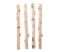 4pcs Birch Wood Logs Decorative Firewood for Faux Mantel DIY Crafts
