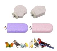 4PCS Bird Beak Grinding Stone,Bird Parrot Cage Perch Stand Platform Foot Claws Trimmer Chewing Toys,Washable Cage Furniture for Small Medium Bird,Budgies, Parakeets, Cockatiels, Conures(Pumice)