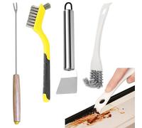 4Pcs Bird Cage Cleaner Brush Kit,Birdcage Cleaning Brush with Long Handle,Bird Cage Accessories Stainless Steel Poop Remover Shovel Fork Cleaner for Small Animal Cages