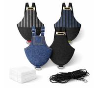 4PCS Bird Diaper Harness Kit with Disposable Pads and Flight Training Leash, Reusable Adjustable for Parrots, Cockatiels, Conures, Parakeets and Pigeons, Indoor Use(S)