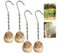 4PCS Bird Nesting Material, Refillable Hummingbird Nesters Cage Holder with Nest Stuffing for Wild Birds Nesting Station,Nesting Balls Make Great Gifts for Bird Lovers and are Perfect for DIY