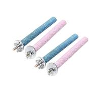 4Pcs Bird Perch Stand Toy, Parrot Grinding Claw Sticks Sanded Cage Toy for Parakeets Finches Parakeet Toys, Sanded Surface Cage Accessories for Parakeets Finches (Random Color)