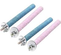 4Pcs Bird Perch Stand Toy,Random Bird Perch Stand Toy Wood Parrot Grinding Claw Sticks Sanded Cage Toy for Parakeets Finches Parakeet Toys, Sanded Surface Cage Accessories for Parakeets Finches