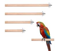 4PCS Bird Perch Wooden Parrot Perchs Stand with Different Widths Bird Perches for Cage Parrot Perches Toys for Conures, Macaws, Budgies, Small Parakeets, Finches