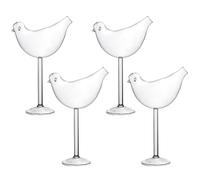 4Pcs Bird Shaped Wine Glass 5oz/150ml Creative Birds Cocktail Glass Multi-Purpose Lovely Birds Drinking Bottle for Party Wedding Home Decor