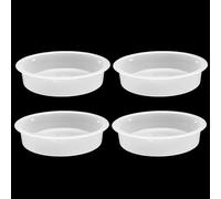 4PCS Birds Seed Feeder Tray, 7.09" x 1.57" Plastic Feeding Station Birdbath Accessories for Bird (White)