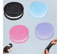4PCS Biscuit Stress Relief Toy for Oreo, Taba Squishy for Oreo, Pinching Biscuit Simulation Toy for Oreo Fufu Squishy Stress Relief Toy Anxiety Relief Sensory Toys (Black+Pink+Blue+Purple)