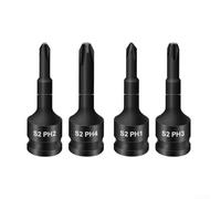 4pcs Bit Socket, 3/8 Inch Cross Screwdriver Bit for IMPACT Drive Socket Adapter Head PH1 PH2 PH3 PH4