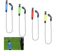 4PCS Bite Alarm Bobbins for Night Fishing, 35cm Light Carp Bobbins Swingers, Chain Bite Indicators for Carp Fishing, Illuminated Red Yellow Blue Green, for Outdoor & Night Fishing(Cuttable Length)