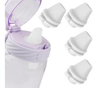 4PCS Bite Valve Replacement Compatible with Ello 32oz Cooper Stainless Steel Water Bottles-Water Bottle Mouthpiece, BPA-Free Silicone Cap Lid Spouts for Ello 18/22/40oz Accessories Parts (Transparent)