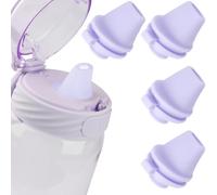 4PCS Bite Valve Replacement Compatible with Ello 32oz Cooper Stainless Steel Water Bottles-Water Bottle Mouthpiece, BPA-Free Silicone Cap Lid Spouts for Ello 18/22/40oz Accessories Parts (Purple)