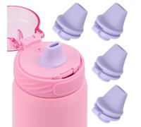 4pcs Bite Valve Replacement for Ello Cooper 22/32oz Stainless Steel Water Bottle, Water Bottle Mouthpiece BPA Free Silicone Cap Lid Spout for Ello Cooper 18/22/32/40oz Accessories Parts(Purple)