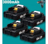 4pcs BL1860 18V 3.0Ah Li-Ion Battery for Makita LXT BL1840 BL1850 BL1830 BL1815