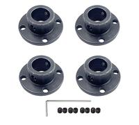 4Pcs Black 12mm Flange Coupling Connector, Rigid Guide Steel Model Coupler Accessory, Shaft Axis Fittings for DIY RC Model Motors