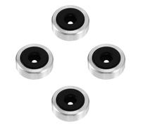 4pcs Black 30mm X 11mm Aluminum Alloy Plastic Isolation Feet Pads | Shock Absorption, Detachable Ring, Raise Height, Anti Vibration Support