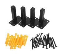 4pcs Black 4 Inch Heavy Duty Wall Mount Shelf Brackets for Shelves | Cold Rolled Steel, Straight One Line Design, Kitchen Racks, Workshops and Garages Use