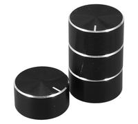 4pcs Black 6mm Volume Control Knob Caps, 20x10mm Aluminium Alloy Abs