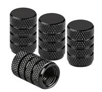 4PCS Black Anodized Aluminum Tyre Valve Caps - Corrosion Resistant Tire Dust Caps, Leakproof and Durable Valve Stem Covers Replacement Accessorie for Cars, Trucks, Motorcycles, SUVs, Bikes