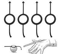 4Pcs Black Billiard Aiming Training Aid, Pool Billiards Table Accessories Supplies Cue Ball Trainer for 2-1/4" Balls Easy to Carry Suitable for Beginners & Billiard Enthusiasts