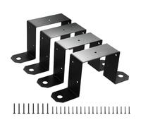 4Pcs Black Coated Metal Gazebo Mounting Brackets for 4x4inch Wood Posts Great for Craft Project and Professional Use Strap Post Ties