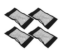4pcs Black Double Layer Cargo Storage Net for Trunk Organising | Elastic Mesh Pouch, Oxford Cloth Build, Keeps Groceries Steady, Suits Rvs and Family Travel