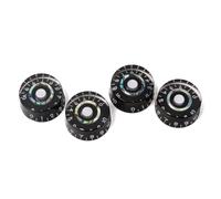 4Pcs Black Electric Guitar Control Knobs, Abalone Blue Green B-Stock | Lightweight Plastic Material for Classic Models, Portable Practice Use, Compact Design