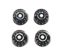 4pcs Black Electric Guitar Knobs for Portable Use, Lightweight Plastic | Abalone Blue Green B Stock, Guitar Control Parts for Electric Instrument, Black Finish, Compact Pair
