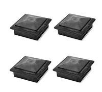 4Pcs Black Fence Post Caps 5.9" x 5.9" Square Post Caps (Wood Plastic Composite) Wood Grain Vintage Color for Outdoor, Stairs, Decks, Mailboxes, Posts
