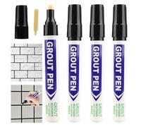 4Pcs Black Grout Pen for Tiles, Waterproof Paint Marker Grouting Pen | for Bathrooms Kitchen Tiles Repair, Line Reviver Pens for Restoring Discoloured & Faded Joints