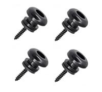 4Pcs Black Guitar Strap Buttons Metal Guitar Strap End Pins with Screws Mushrooms for Bass Ukulele