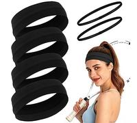 4pcs black hair ties, outdoor running sports headbands, fitness yoga headband headbands, sweat-absorbing headbands, sweat bands, suitable for running, yoga, fitness sports