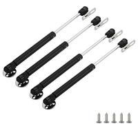 4Pcs Black Hydraulic Gas Struts for Cabinet Doors, Soft Close Lid Stay with Lift Spring, Solid Wood Style(50N)