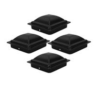 4pcs Black Iron Pyramid Railing Post Top Caps for 100x100 Square Posts