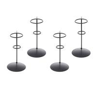 4pcs Black Iron Tabletop Ice Cream Cone Holder Stand for Pastry Cones | Smooth Finely Polished Surface, Space-efficient Footprint, Comfortable Hand Feel, Suitable for Bakery Staff, Restaurant