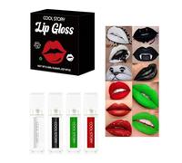 4Pcs Black Matte Liquid Lipstick,Lip Liner,Lip Gloss Trio Lip Set Waterproof Long-Lasting Moisturizing Velvety Lip Stain One Step Lips Makeup Kits