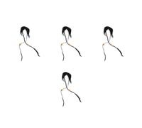 4pcs Black Pirate Beard Costume Mustache for Men Chemical Fiber