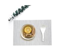 4pcs Black Placemats Set Non-Slip Heat Resistant Faux Linen Vinyl Table Mats for Kitchen and Dining Indoor Outdoor Use