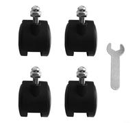 4PCS Black Plastic Heater Casters, Desk Chair Wheels Replacement, 40X30mm 8Mm Thread Replacement Wheels For Electric Oil Radiators(With Brake)