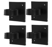 4pcs Black Plastic Microphone Clip Holder, Flexible Special Shaped | Simple Practical Professional Style, Keeps Microphone Stable, Easy to Carry, Expandable Design, Square Profile