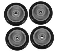 4pcs Black PU Replacement Wheels for Shopping Carts, Smooth Silent Rolling Trolley Casters, Wear-Resistant, Easy to Install Grocery Cart Accessories