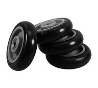 4pcs Black PU Swivel Shopping Cart Wheels - Replacement Utility Trolley Wheels for Easy Maneuvering & Silent Smooth Rolling -, Heavy-Duty Design
