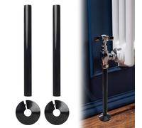 4PCS Black Radiator Pipe Covers Black Plastic of Black Pipe Covers Anthracite Radiator Pipe Covers Easy to Install and Remove 15mm Durable Radiator Pipe Hole Covers for Protecting Exposed Pipe Holes