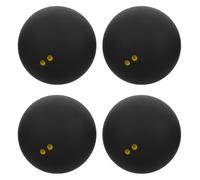 4pcs Black Rubber Squash Balls Double Yellow Dots Professional Matches | International Standard Performance, Enhanced Bounce Consistency, Lightweight Design, for Beginners and Novice Players